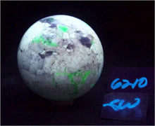 Load image into Gallery viewer, Fluorescent Chalcedony and Magnesite 70mm Sphere for UV Collection 6210