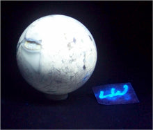 Load image into Gallery viewer, Fluorescent Chalcedony and Magnesite 70mm Sphere for UV Collection 6210