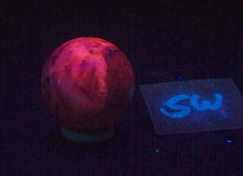 Load image into Gallery viewer, Red UV Calcite 35mm Fluorescent Sphere - Great Decor Item - CA UV Mineral 6401