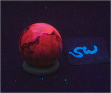 Load image into Gallery viewer, Red UV Calcite 29mm Fluorescent Sphere - Great Decor Item - CA UV Mineral 6542