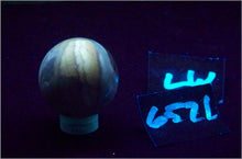 Load image into Gallery viewer, Fluorescent Montana Calcite 32mm Sphere for UV Collection Decor or Study 6571