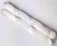 Load image into Gallery viewer, Selenite Crystal Massage or Decorative Wands 2 Pieces Great Gift SelW2