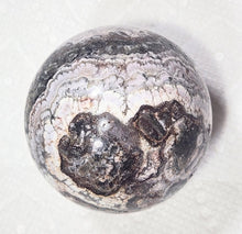 Load image into Gallery viewer, Amethyst Lace with Plume Fluorite 57mm Home Interior Decor Sphere or Gift 6132
