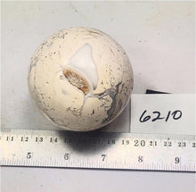 Load image into Gallery viewer, Fluorescent Chalcedony and Magnesite 70mm Sphere for UV Collection 6210