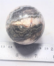 Load image into Gallery viewer, Amethyst Lace with Plume Fluorite 50mm Home Interior Decor Sphere or Gift 6219