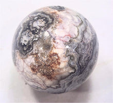 Load image into Gallery viewer, Amethyst Lace with Plume Fluorite 50mm Home Interior Decor Sphere or Gift 6219