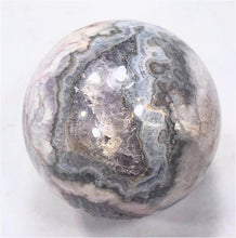 Load image into Gallery viewer, Amethyst Lace with Plume Fluorite 50mm Home Interior Decor Sphere or Gift 6219