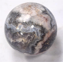 Load image into Gallery viewer, Amethyst Lace with Plume Fluorite 50mm Home Interior Decor Sphere or Gift 6219