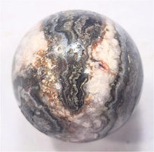 Load image into Gallery viewer, Amethyst Lace with Plume Fluorite 50mm Home Interior Decor Sphere or Gift 6219