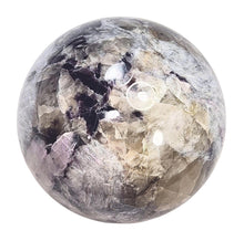 Load image into Gallery viewer, Lepidolite Kunzite Tourmaline w Pink Feldspar 86mm Sphere Home or Office 6279A