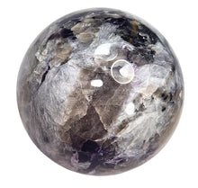 Load image into Gallery viewer, Lepidolite Kunzite Tourmaline w Pink Feldspar 86mm Sphere Home or Office 6279A