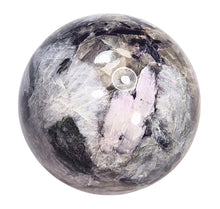 Load image into Gallery viewer, Lepidolite Kunzite Tourmaline w Pink Feldspar 86mm Sphere Home or Office 6279A
