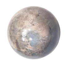 Load image into Gallery viewer, Sky Blue Burro Creek Fluorescent Agate 50mm Sphere - Decor or Collectible 6501