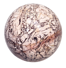 Load image into Gallery viewer, Chipboard Rhyolite 89mm Sphere - Angular Chiplike Inclusions - Decor Stone 6492