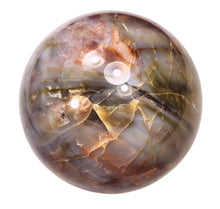 Load image into Gallery viewer, Petrified Wood Rare 101mm Sphere Original Art Sculpture - Rustic Interior - 6385