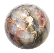 Load image into Gallery viewer, Petrified Wood Rare 101mm Sphere Original Art Sculpture - Rustic Interior - 6385