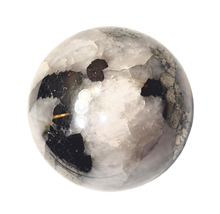 Load image into Gallery viewer, Pyrite in Quartz 44mm Interior Decor Sphere for Home or Office Interiors - Healing Stone 6507