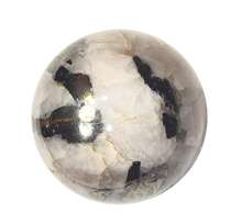 Load image into Gallery viewer, Pyrite in Quartz 44mm Interior Decor Sphere for Home or Office Interiors - Healing Stone 6507