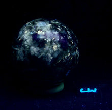 Load image into Gallery viewer, Amethyst Sage Agate Large 95mm Sphere for Home Decor or Unique Gift 5217