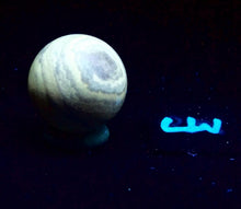 Load image into Gallery viewer, Fluorescent Montana Orange Calcite 35mm Sphere for Collection Decor or Gft 5230