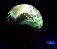 Load image into Gallery viewer, Fluorescent Septarian Nodule Large 114mm Sphere for Home or Office Decor 5417