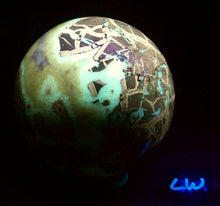Load image into Gallery viewer, Fluorescent Septarian Nodule Large 114mm Sphere for Home or Office Decor 5417