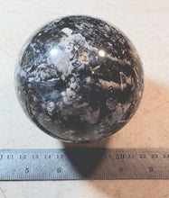 Load image into Gallery viewer, Amethyst Sage Agate Large 95mm Sphere for Home Decor or Unique Gift 5217