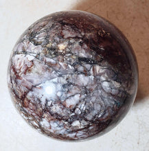 Load image into Gallery viewer, Brecciated Big Horn Area AZ Fluorite 86mm Sphere for Decor or Unique Gift 5218