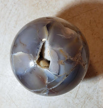 Load image into Gallery viewer, Fluorescent Chalcedony and Magnesite 76mm Sphere for Collection or Decor 5216