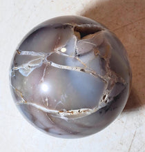 Load image into Gallery viewer, Fluorescent Chalcedony and Magnesite 76mm Sphere for Collection or Decor 5216