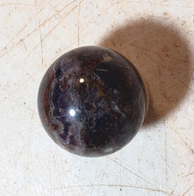 Load image into Gallery viewer, Hematite and Amethyst 29mm Sphere Home Decor Unique Gift or Metaphysical 5228
