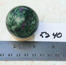 Load image into Gallery viewer, Ruby in Zoisite 44mm Sphere for Collection Decor Gift or Healing Stone 5240