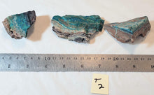 Load image into Gallery viewer, Chrysocolla and Malachite in Matrix 3 Cut Specimens or Cutting Rough T2