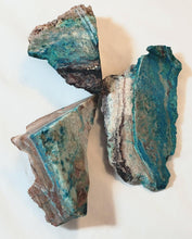 Load image into Gallery viewer, Chrysocolla and Malachite in Matrix 3 Cut Specimens or Cutting Rough T2