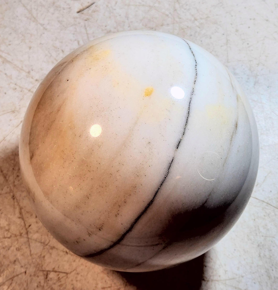 Aguila White Marble 152mm Large Sphere for Collection or Home Decor or Gift 5254