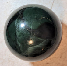 Load image into Gallery viewer, Yukon Jade Deep Green Jade 82mm Sphere for Home Decor or Unique Gift 5259