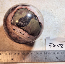 Load image into Gallery viewer, Fluorite with Amethyst Lace and Crystalline Vugs 82mm Sphere for Home Decor 5258