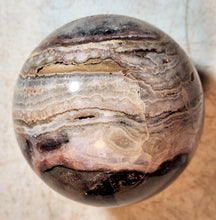 Load image into Gallery viewer, Fluorite with Amethyst Lace and Crystalline Vugs 82mm Sphere for Home Decor 5258