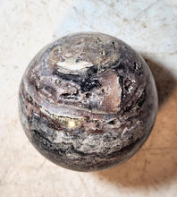 Load image into Gallery viewer, Amethyst Lace w Fluorite Galena & Druse Vugs 60mm Sphere Office Home Decor 5269