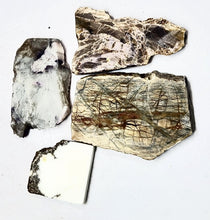Load image into Gallery viewer, Cab Rough 4 Slabs Howelite and Picasso Marble and Lepidolite and AZ Agate ES24