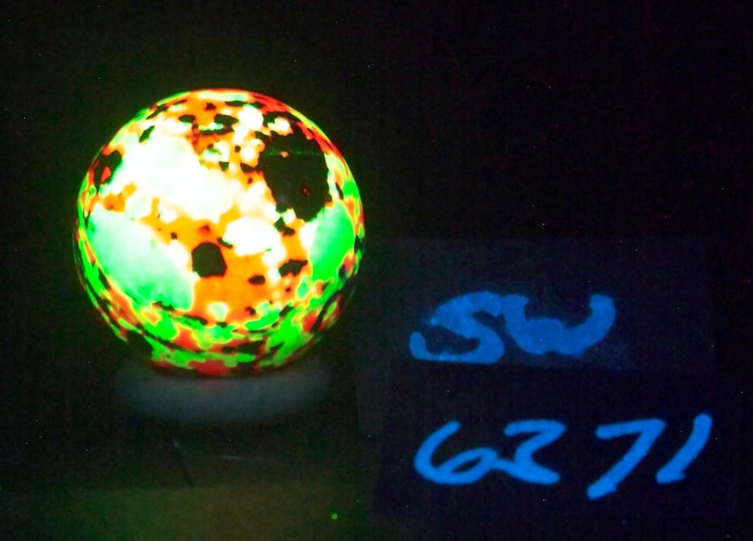 Fluorescent Reactive 32mm Willemite & Calcite Sphere – Sterling Hill, NJ 6371