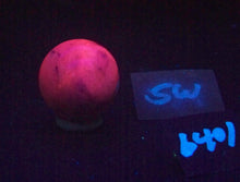 Load image into Gallery viewer, Red UV Calcite 35mm Fluorescent Sphere - Great Decor Item - CA UV Mineral 6401
