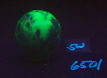 Load image into Gallery viewer, Sky Blue Burro Creek Fluorescent Agate 50mm Sphere - Decor or Collectible 6501
