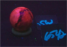 Load image into Gallery viewer, Red UV Calcite 29mm Fluorescent Sphere - Great Decor Item - CA UV Mineral 6542
