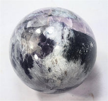 Load image into Gallery viewer, Kunzite Tourmaline Lepidolite Feldspar in Quartz 86mm Interior Decor Sphere 6217
