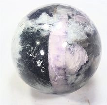 Load image into Gallery viewer, Kunzite Tourmaline Lepidolite Feldspar in Quartz 86mm Interior Decor Sphere 6217
