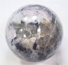 Load image into Gallery viewer, Kunzite Tourmaline Lepidolite Feldspar in Quartz 86mm Interior Decor Sphere 6217
