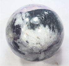 Load image into Gallery viewer, Kunzite Tourmaline Lepidolite Feldspar in Quartz 86mm Interior Decor Sphere 6217
