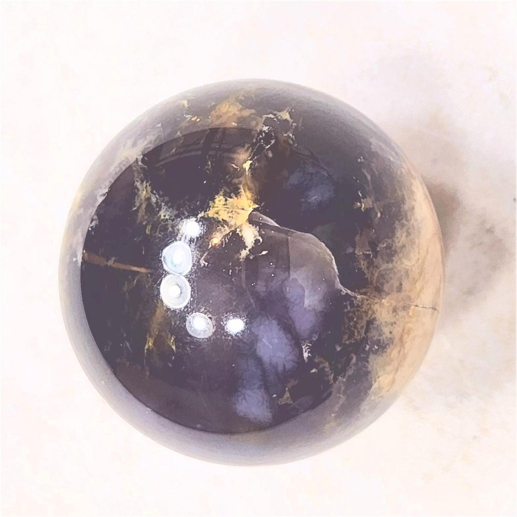 Purple Indonesian Agate 35mm Home Decor Stone Sphere Great Christmas Gift 6262