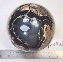Load image into Gallery viewer, Volcano Agate 5&quot; Interior Design Sphere Sculpture + UV Natural Modern 6382 Gift!
